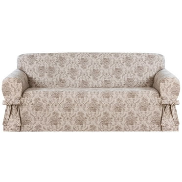 Red Madison JER-Love-S-RD Stretch Scroll Jersey Slipcover Loveseat 